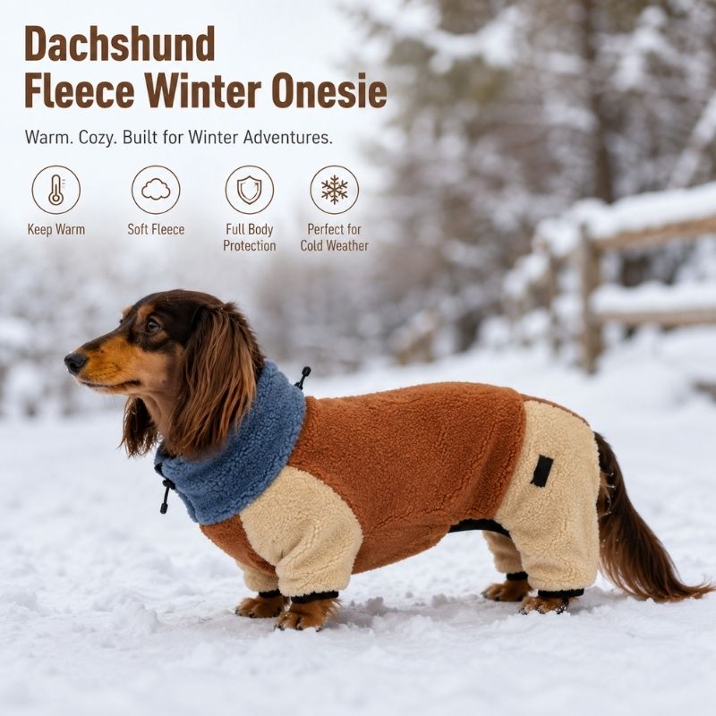 Dachshund-Fleece-Winter-Einteiler